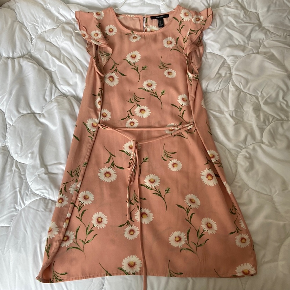 Pink dress with flowers
